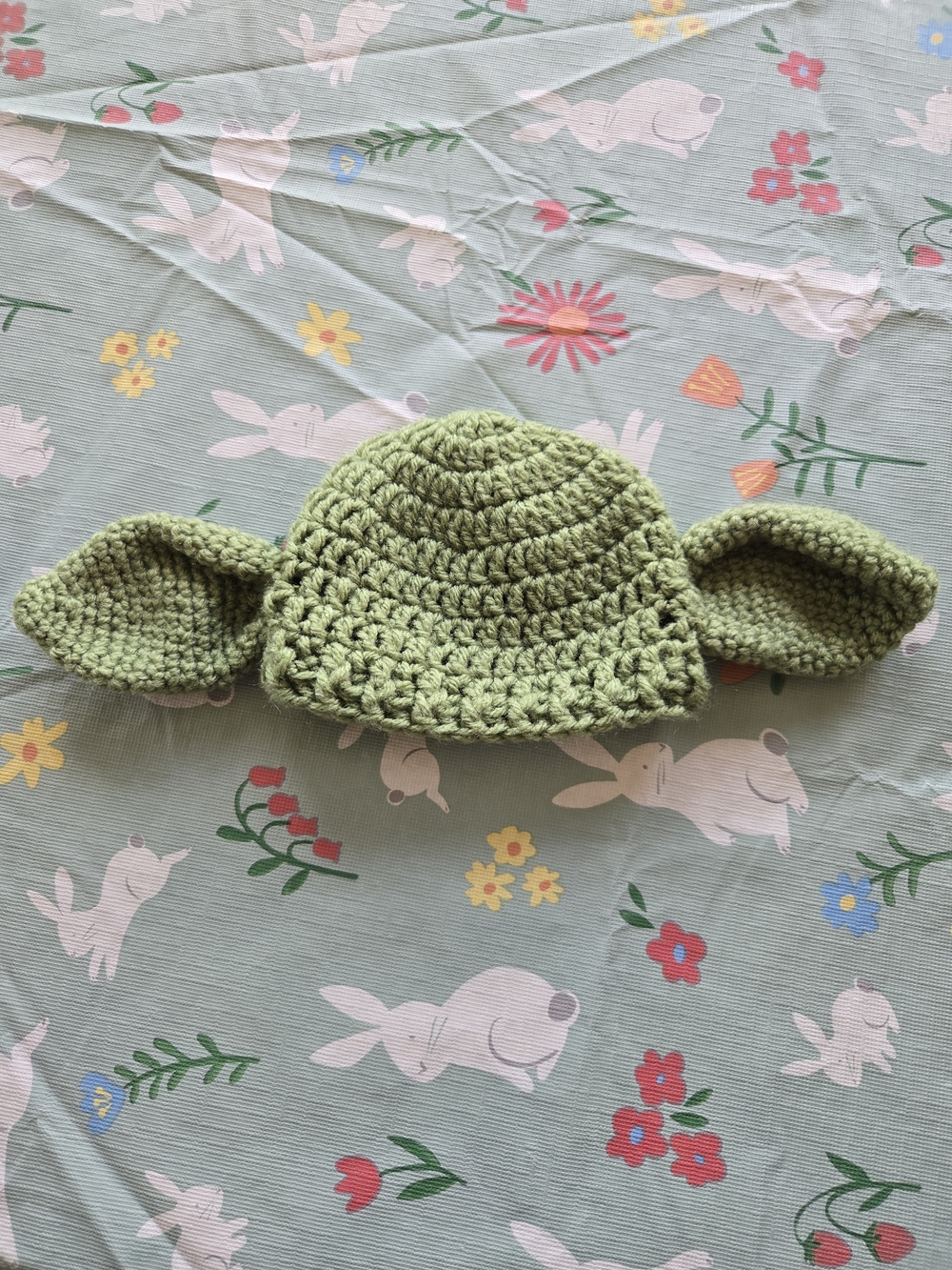 Handmade Baby Yoda Crochet Hat with Ears